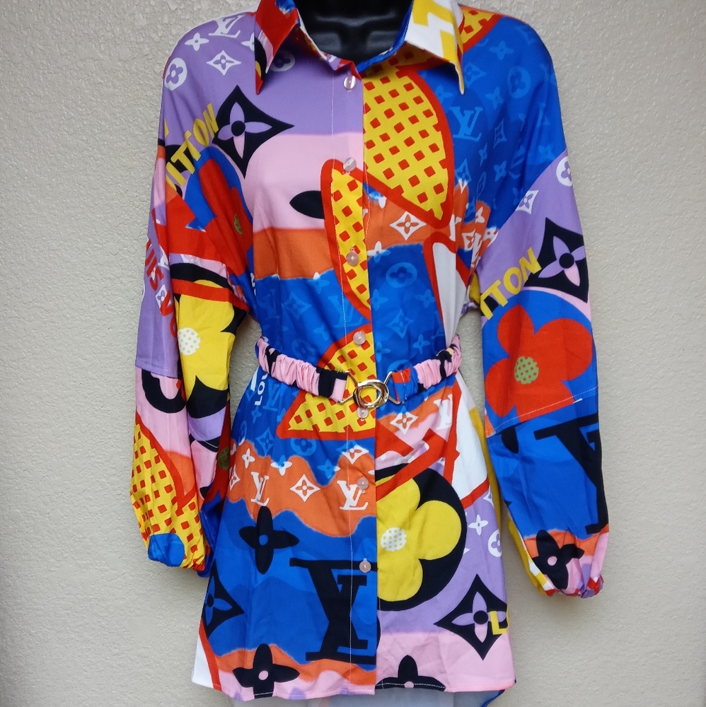 NWOT Women's Designer Dress Size M  Multicolored
